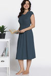 Zivame 2 Mile Fashion Knit Poly Mid Calf Length Nightdress - Stormy Weather — thumbnail 1